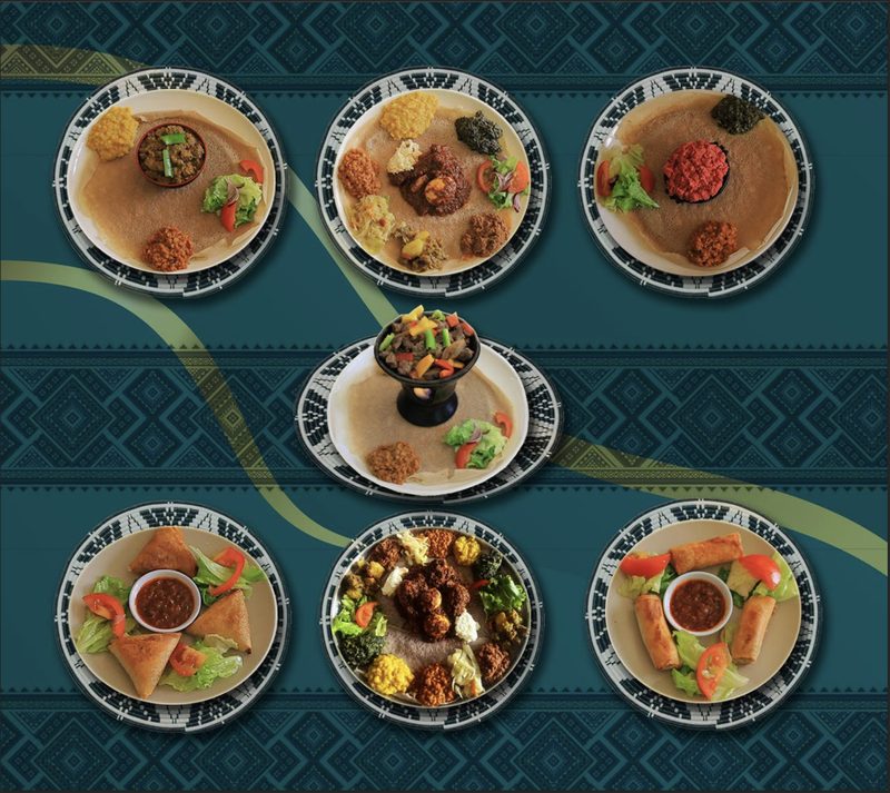 Yé atkelte ouat — assorted Ethiopian vegetable platter